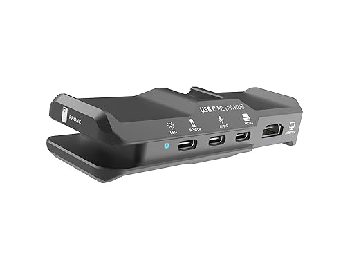 KONDOR BLUE | USB-C Media Hub Compatible with iPhone 15/16 | Mobile Video Rig, Full Sized HDMI for Monitoring & Workflows | Space Gray