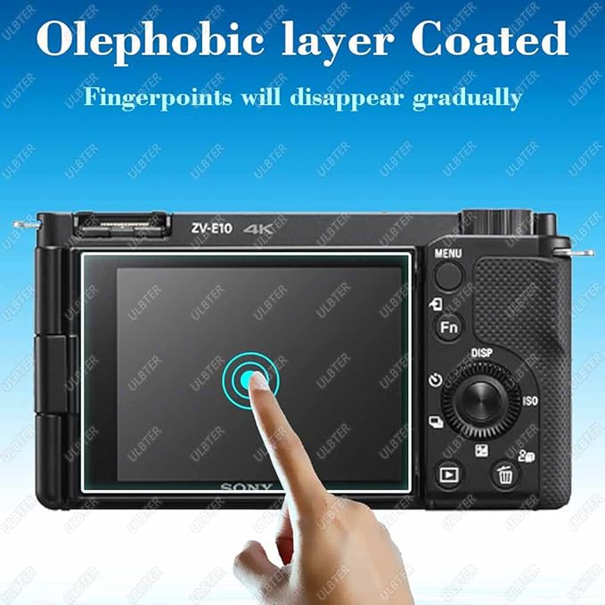 Screen Protector for Sony Alpha ZV-E10 ZVE10 ZV-1F ZV1F ZV-1 II ZV-1 ZVI ZV1II [Not for ZV-E10 II]Camera & Hot Shoe Cover ,ULBTER 0.3mm 9H Hardness Tempered Glass Cover Anti-Scrach Anti-Bubble [3+2 Pack]
