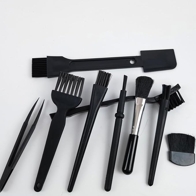 Computer Crevices Anti-Static Cleaning Brush Set, PP Handle Nylon Bristles Electronic Device Dust Removal Brush for GPU SSD Keyboard Motherboard Cleaning (A Kits)