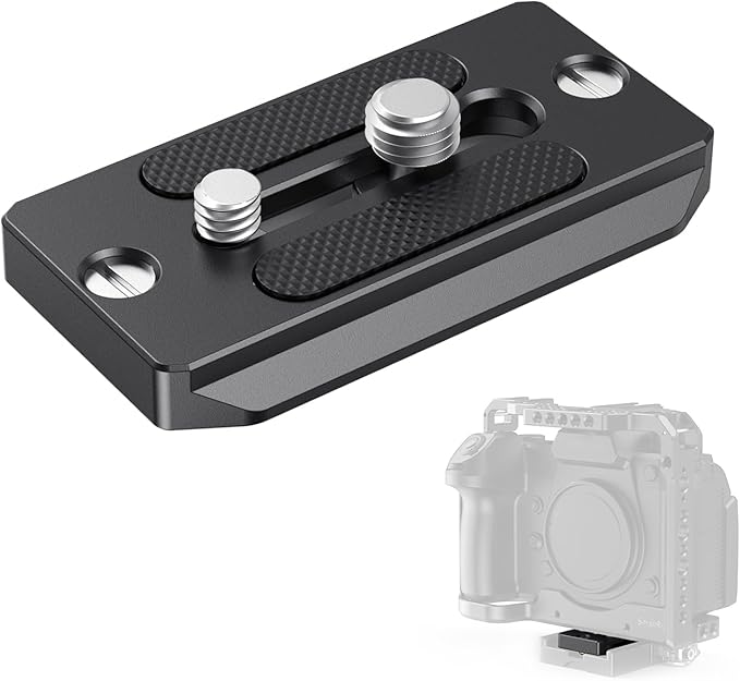 SMALLRIG Quick Release Plate for Arca Swiss, Baseplate with 1/4''-20 Screw, 3/8''-16 Screw, for Cameras and Cages - 2146B