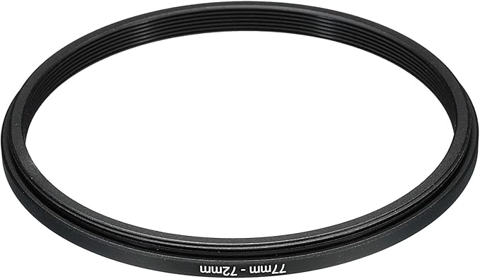 PATIKIL 77mm-72mm Metal Step Down Ring, Camera Lens Filter Adapter Ring Aluminum Filter Adapter Ring for Camera Lenses Hood, Black