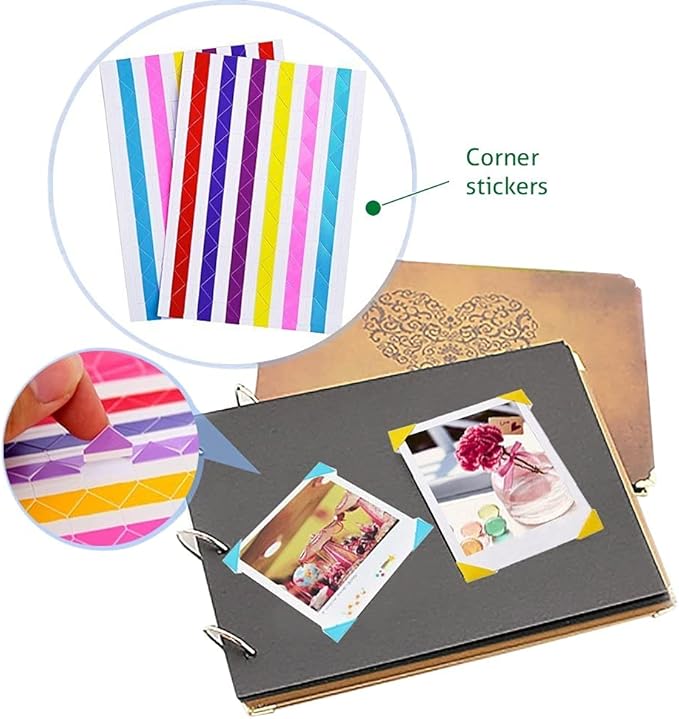 Fujifilm Instax Mini Instant Film (3 Pack, 60 Sheets) 5 Plastic Desk Frames, 60 Sticker Frames, 10 Hanging Creative Frames, 1 Pack Corner Stickers.