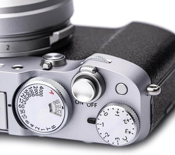 Camera Metal Shutter Release Button for Fujiflm X100VI,X100V,X-T3,X-T2,X-T30,X-PRO1,X-PRO2,X-PRO3,X-M5 X-E5 X-Half,for LeicaM10,M9,for Nikon Df DSLR/SLR (Silver)