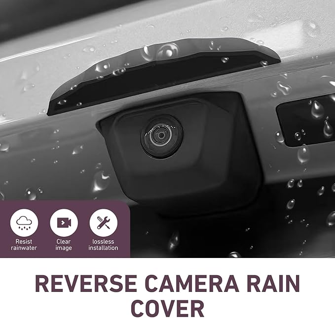 Car Rear View Backup Camera Rain Cover, Soft Silicone Anti-Rain Car Reversing Cameras Protection Cover, Waterproof Auto Backup Camera Rain Shield with Wider Design, for Most Cars(Black)