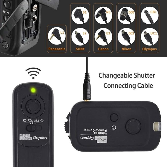 Pixel 2.4GHz Digital Wireless Remote Shutter Release oppilas E3 for Canon, Pentax, Samsung, Contax, Sigma and Hassleblad Cameras, Replaces Canon RS-60E3