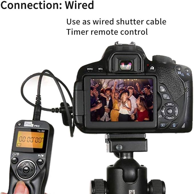 Remote Shutter Compatible for Canon, PIXEL Wireless Shutter Release Timer Remote Control E3/N3 Compatible for Canon Eos 1D 5D Mark IV 5D 6D 7D Mark R5 R6 50D 40D 30D 20D 10D D60 RP XT T7i 500D 90D