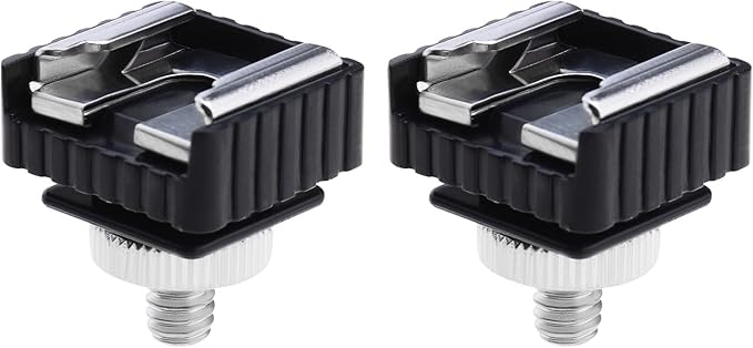 2PCS Flash Hot Shoe Mount Adapter to 1/4 Thread Hole with 1/4"-20 Male to 1/4"-20 Male Tripod Screw Adapter Compatible with Canon 580EXII/580EX/430EXII/430EX