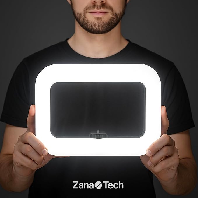 Smartphone Video Rig LED Ring Light, Rechargeable Handheld Phone Video Stabilizer, 8000mAh Built-in Battery for Recording & Streaming, Camera, YouTube, Tiktok, Makeup, ZanaTech