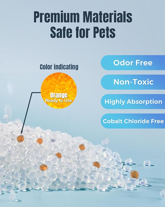 16pcs Pet Food Desiccant Bag Compatible with Honeyguaridan Automatic Cat Feeder, Desiccant Packs Replacement with Color Indicating for Automatic Pet Feeder, Keep Cat Dog Food Dry and Fresh