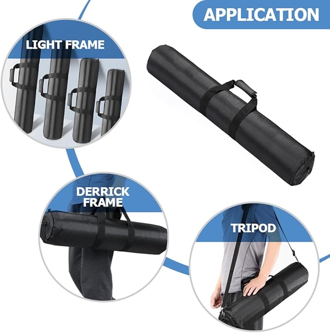 Thick Padded Portable Tripod Bag with Handle and Shoulder Strap, 65cm Photography Equipment Storage Case for Outdoor Photo Shoots and Light Stand Transport