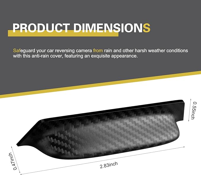 Car Rear View Camera Cover, Anti-rain Backup Camera Cover, 360 Degree Cars Rain Guard Rear View Cameras Sticker Strip, Universal for Car SUV Truck (Carbon Fiber)