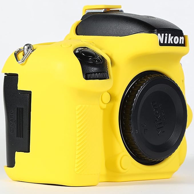 Surpassed Professional Secure Silicone Camera Cases Bag Housing Rubber Body Skin for Nikon D610 D600 DSLR Camera Protective Case (Yellow)