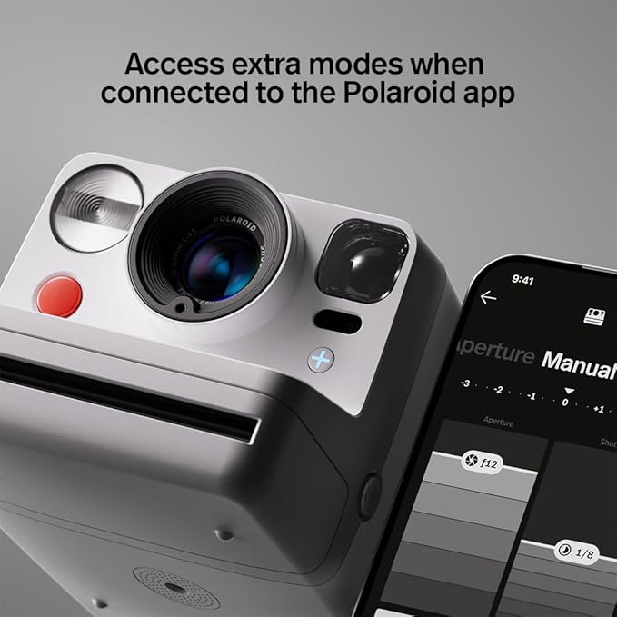 Polaroid Now+ 3rd Generation I-Type Instant Camera + Film Bundle - Now+ Bluetooth App Controlled Black Camera + 16 Color Photos (6562)