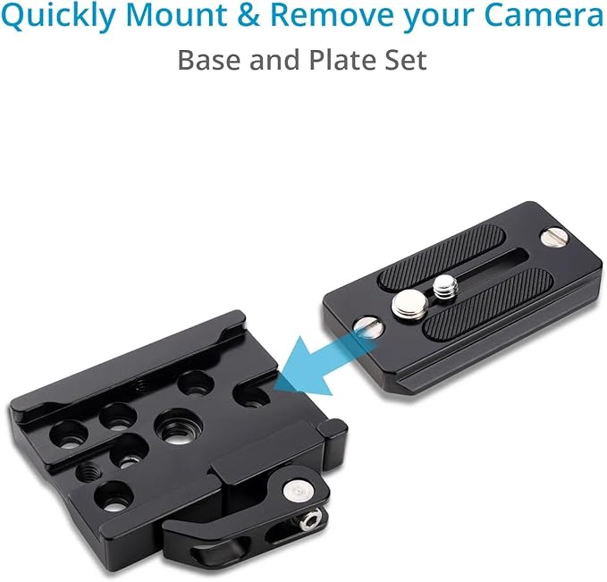 PROAIM SnapRig Quick Release Plate with Base & Plate Set. Mount on Tripod, Jib, Cages with Multiple Threaded Holes. for DSLR Cameras & Rigs. (QR207)