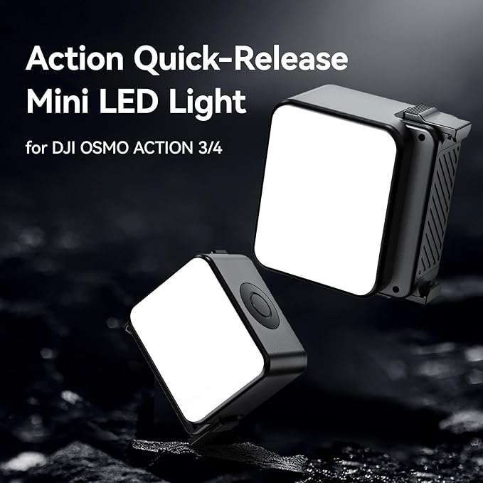 ULANZI LM18 Mini LED Video Light for DJI Pocket 3 Xtra, 5600K 100Lux Fill Light with Quick AC Mount, 3 Brightness Levels, 500mAh Battery, IPX5 Waterproof, for Action Camera/Pocket 3 Adapter