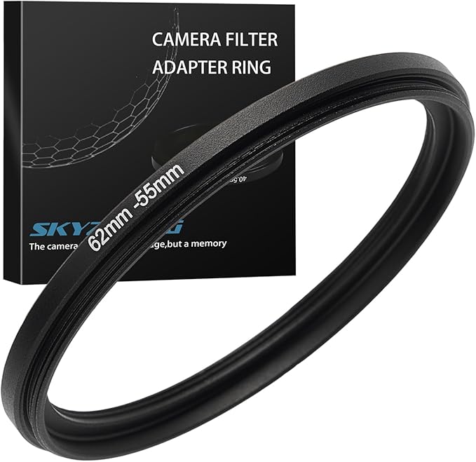 62mm to 55mm Step Down Ring Filter Adapter Metal Ring Step Down Rings Adapter Filter Compatible with All 55mm UV,CPL,ND,Lens Hood,Threaded Lens ect (62mm to 55mm)