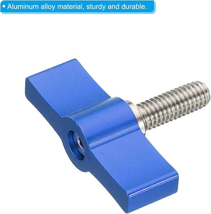 PATIKIL Threading Rotating Knob, 2Pcs T Type M6 17mm Adjustable Camera Thumb Screw, for Camera Mounting System, Blue, Aluminum Alloy