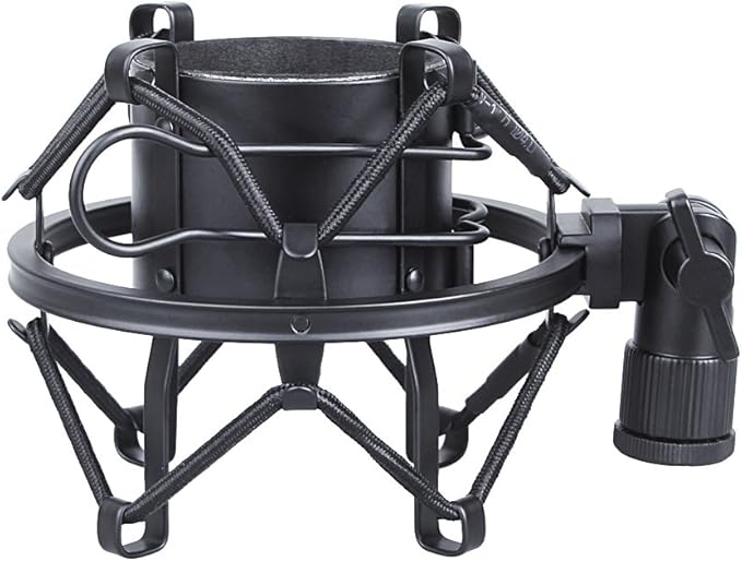 Koolertron Microphone Shock Mount,Mic Clip Holder,Universal 50MM Anti-Vibration Mic Holder for 48MM-54mm Diameter Studio Condenser Mic (Black)