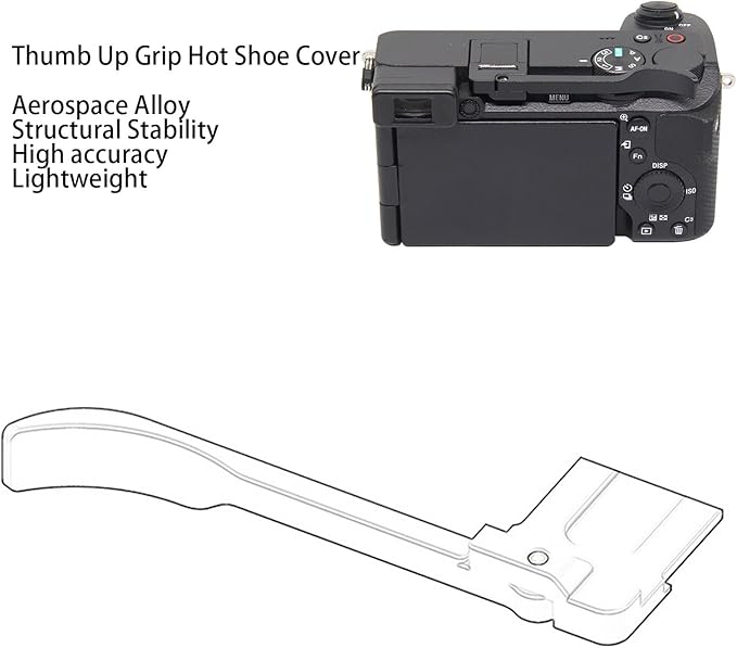 Thumb Up Grip for A6700 Cameras, Metal Thumb Up Rest Hand Grip, Hot Shoe Thumb Grip, for Stable and Hand Hold (Red)