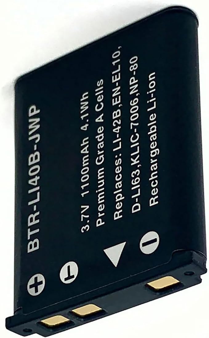 Replacement Battery for Kodak KLIC-7006 (2-Pack, 1100mAh) and Charger