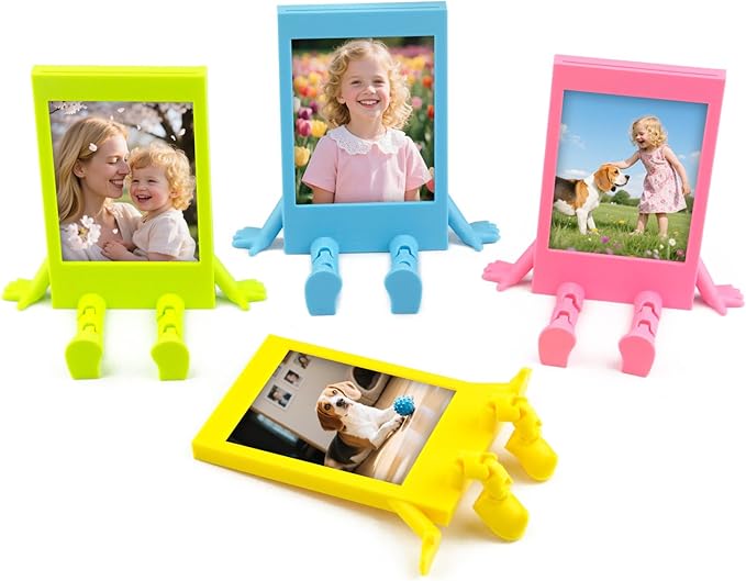 BEYONGME 4 Packs Small Picture Frames, Cute 2x3 Mini Wallet Size Picture Frames Colorful Photo Frame for Instax Mini 12/41/11/9/8/7+/99/40/SE/EVO Photo