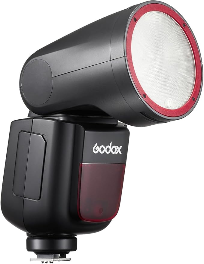 Godox V1 V1-F V1F Flash for Fuji Fujifilm Cameras, 1/8000 HSS TTL Flash Speedlite, 480 Full Power Flashes, 1.5s Recycle Time, 76Ws 2600mAh Li-ion Battery Round Head Flash (Godox V1-F USA Version)