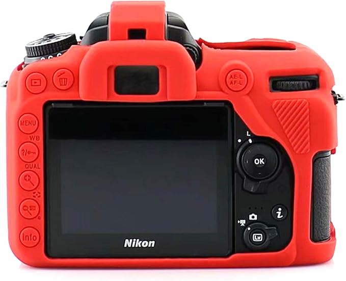 Professional Secure Silicone Camera Cases Bag Housing Rubber Body Skin for Nikon D7500 Digital SLR Camera (Red)