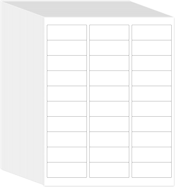 L LIKED Printable Address Labels, 1" x 2-5/8", 45,000 Labels, 30 per Sheet, Mailing Labels for Envelopes, Inkjet/Laser Printer Compatible (1500 Sheets)