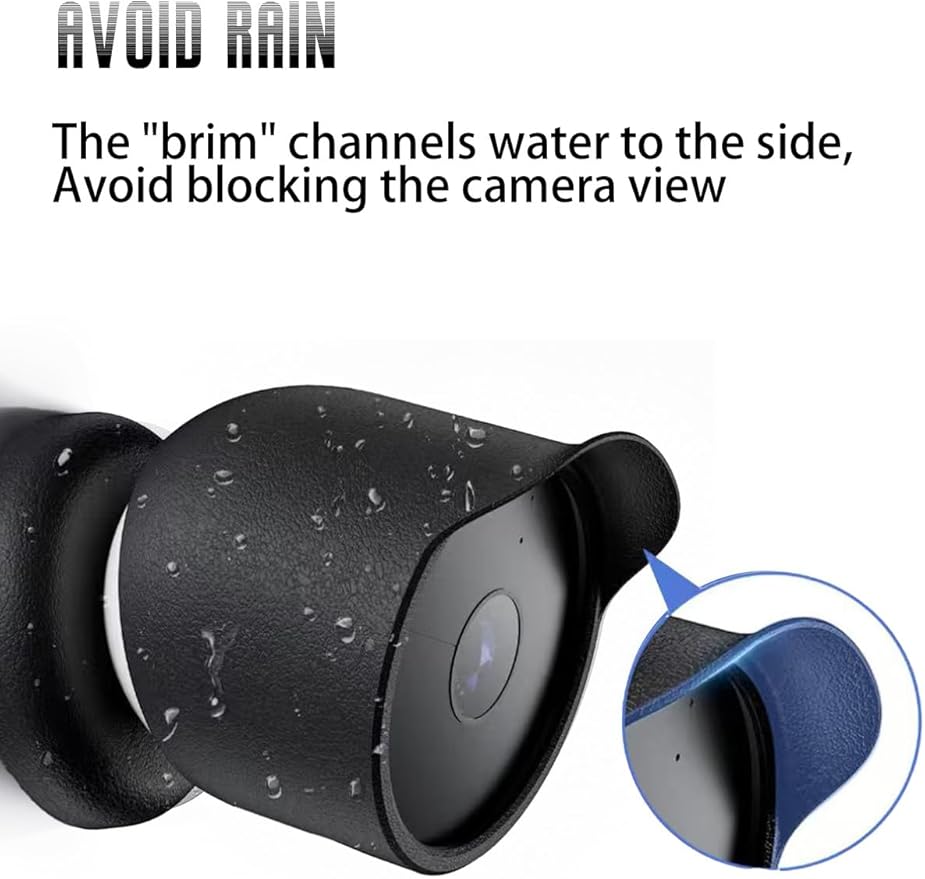 2-Pack Cover for Google Nest Cam Outdoor or Indoor (Battery, 2nd Gen), FJIASTB Soft Silicone Protective Case, Shockproof, Waterproof (Black)