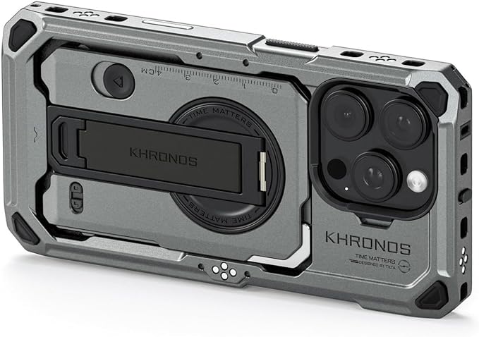 Tilta Khronos Case Compatible with iPhone 16 Pro – Space Gray | Mobile Filmmaking Accessories | Phone Camera Cage | Phone Video Rig TK-IP16-PFC-SG