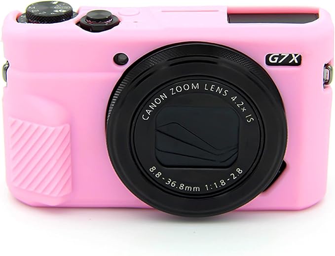 Easy Hood G7X Mark II Case G7X Camera Silicone Case, Soft Silicone Protective Cover for Canon Powershot G7X Mark II DSLR Camera (Pink)