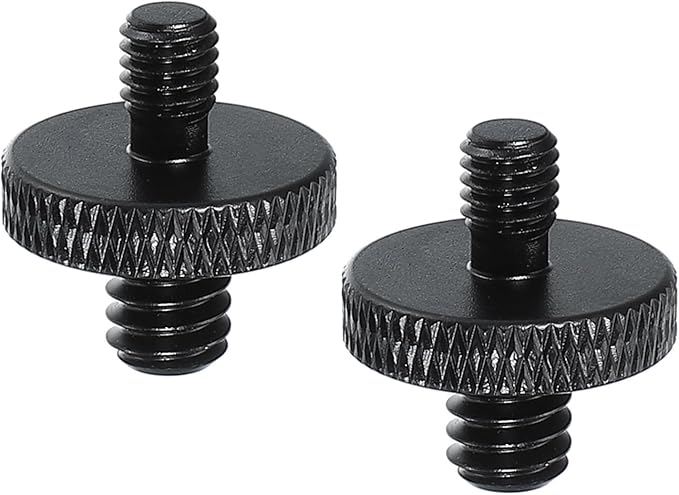 PATIKIL Tripod Screw Adapter 1/4" Male to M5 Male, 2 Pcs Tripod Nut Connectors Camera Mount Screw Camera Double Head Converter for Microphone Holder Magic Arms Accessories, 18 mm