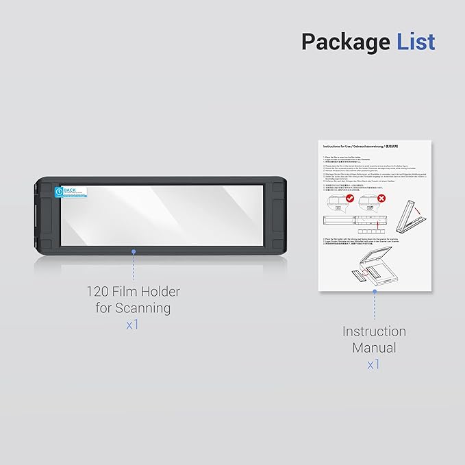 JJC Negative Film Holder Mounts for 120 Medium Format Film Compatible with Film Scanners Copying Equipment, Holds 3 Negative Frames On Digitizing Adapter Set