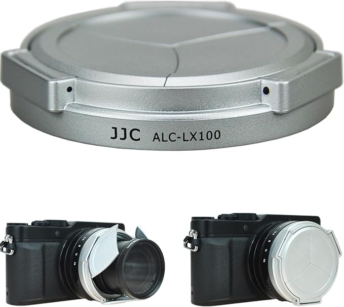 Auto Open and Close D-LUX8 Lens Cap Protector for Leica D-LUX 8 D-LUX 7 (Typ 109) Panasonic Lumix DMC-LX100 II DC-LX100M2 Replace DMW-LFAC1 Automatic Lens Cap, Fit Filter Thickness Below 8mm - Silver