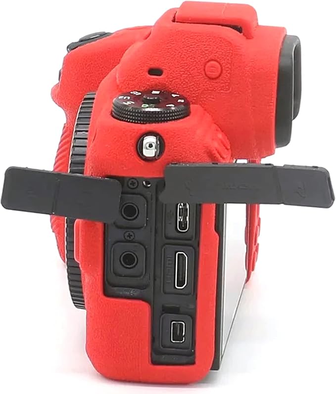 Professional Secure Silicone Camera Case Cover Housing Body Skin for Nikon Z6 Z7 Full Frame Mirrorless Camera (Red)