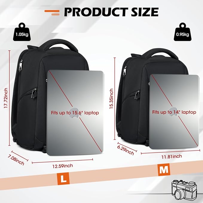 SDYSM Camera Bag Backpack Professional for DSLR SLR Mirrorless Camera Waterproof Laptop Back Pack 14 Inch with Rain Cover Anti Theft Travel Case Large Capacity Photography Backpack Black | Professional, for DSLR, SLR, Mirrorless Camera, Waterproof, Lap...