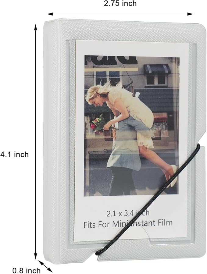 Mini Instant Film Polaroid Photo Album Book For 3 Inch Fujifilm Instax Mini 12 11 9 99 8 7+ 40 EVO Camera Film, HP Sprocket, K-pop Photocards (Pale Gray, 1 Pack)