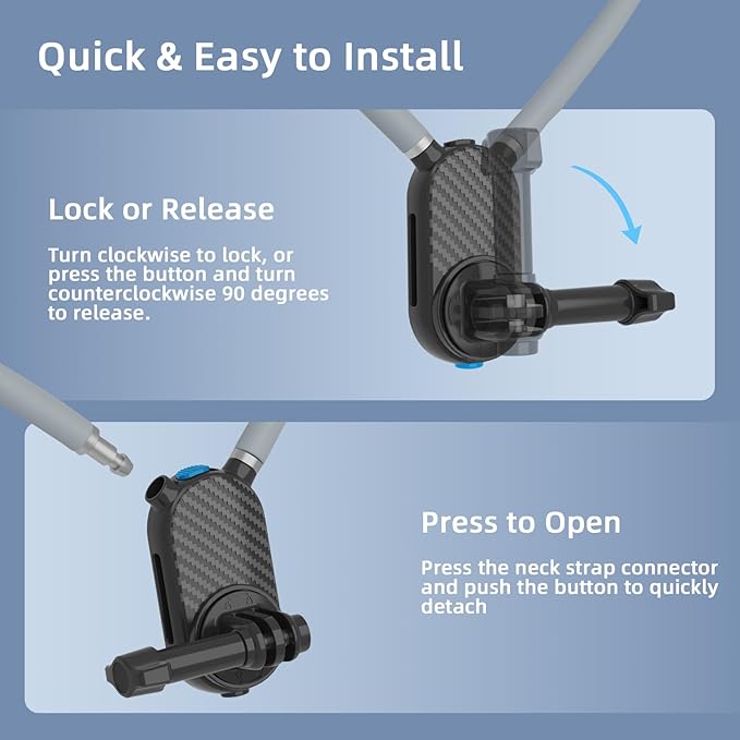 Jishane Neck Mount for Action Camera with Air Cushion, GoPro Mounts with Adjustable Strap, Compatible with Action Camera Accessories for Insta 360 X5 GoPro Hero 13/12/11/10 DJI OSMO Nano/Action 6