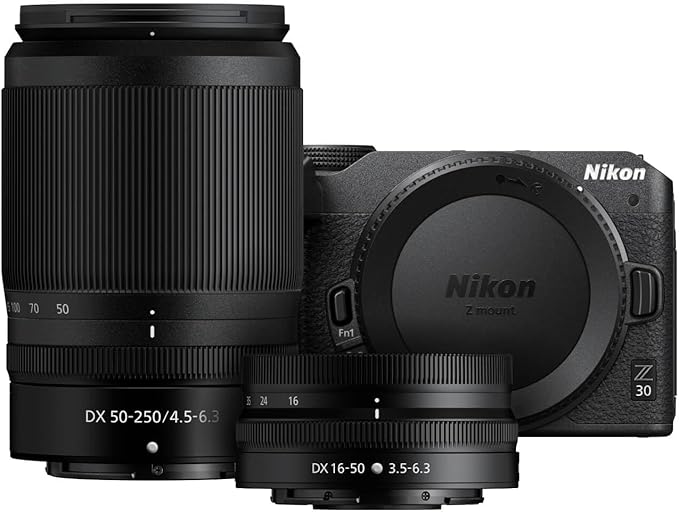 Nikon Z 30 with Two Lenses | Our most compact, lightweight mirrorless stills/video camera with wide-angle and telephoto zoom lenses | Nikon USA Model