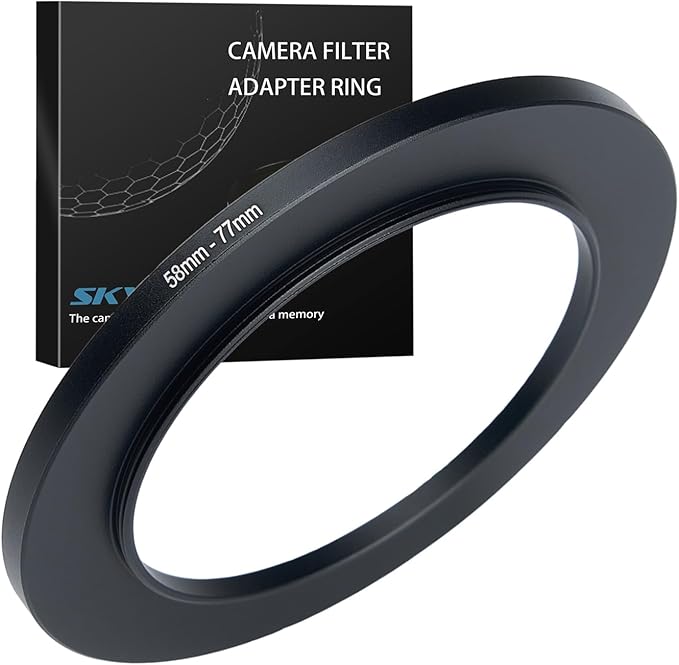 58mm to 77mm Step up Ring Filter Adapter Metal Ring Step up Rings Adapter Filter Compatible with All 77mm UV,CPL,ND,Lens Hood,Threaded Lens ect (58mm to 77mm)