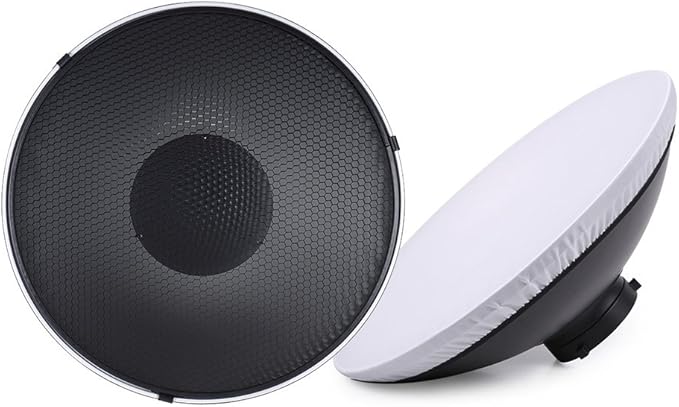 Andoer 16inch Bowens Mount Beauty Dish Diffuser Reflector + Honeycomb Grid + Soft Cloth White Inner for Photo Studio Bowens Strobe Light Speedlite