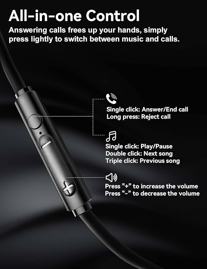 MAS CARNEY USB C Wired Headphones for iPhone 17 16 15 Pro Max USB C Earbuds Ear Buds Wired Type C Headphones for iPhone 16e 16 Plus 16Pro 15 Pro Max 15Plus 15Pro Earbud Earphones with Mic for Samsung