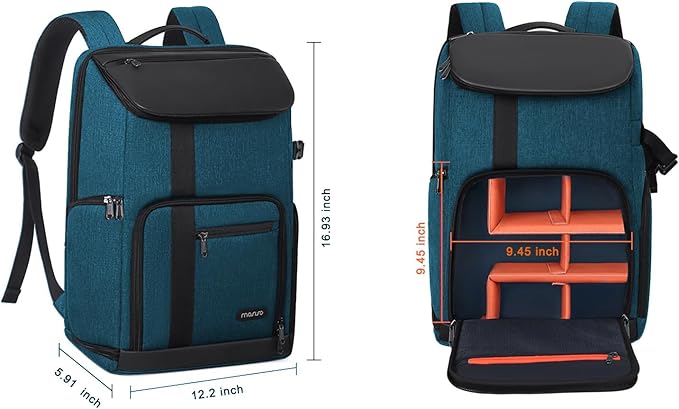 MOSISO Camera Backpack, DSLR/SLR/Mirrorless Large Men/Women Photography Camera Bag Case with 17.3 inch Laptop Compartment&Tripod Holder&Rain Cover Compatible with Canon/Nikon/Fuji/Laptop, Teal Blue