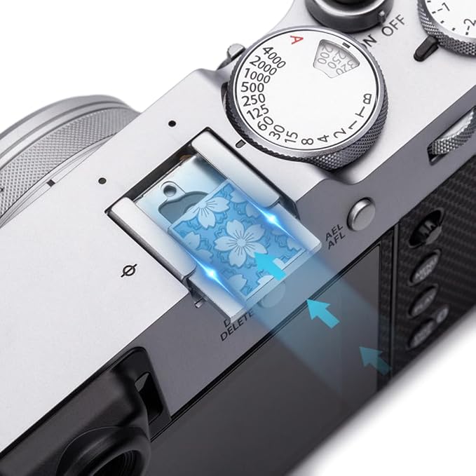 Camera Metal Hot Shoe Cover Shutter Buttons for FUJIFILM X100VI X100V XPro3 XPro2 XPro1 X-T4 X-T3 X-T50 X-T30 for NikonZF Z5 Z6 for Canon (Blue-Set)