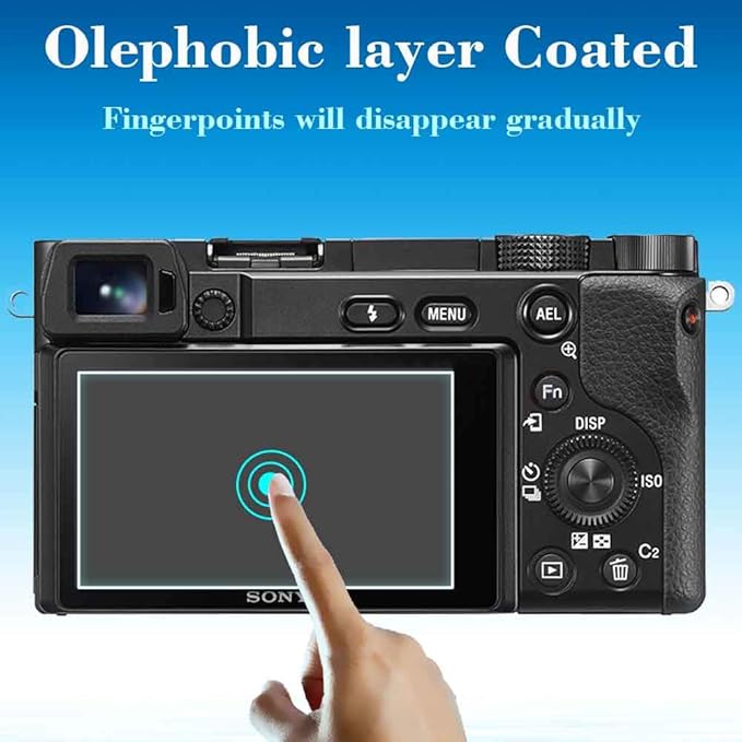ULBTER Screen Protector for Sony A6600 A6400 A6300 A6100 A6000 [3 Pieces] & Hot Shoe Cover 9H Hardness Tempered Glass for Sony alpha 6600 6400 6300 6000 6100