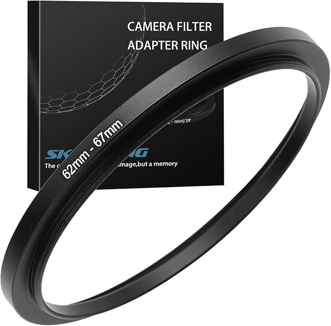 62mm to 67mm Step up Ring Filter Adapter Metal Ring Step up Rings Adapter Filter Compatible with All 67mm UV,CPL,ND,Lens Hood,Threaded Lens ect (62mm to 67mm)