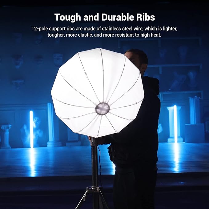 SmallRig Lantern Softbox Quick Release-One Step, Light Modifier with Fabric Barn Doors, Softbox Diffuser for SmallRig Video Light 120B, 120D, 220B, 220D and Other Bowens Mount Light