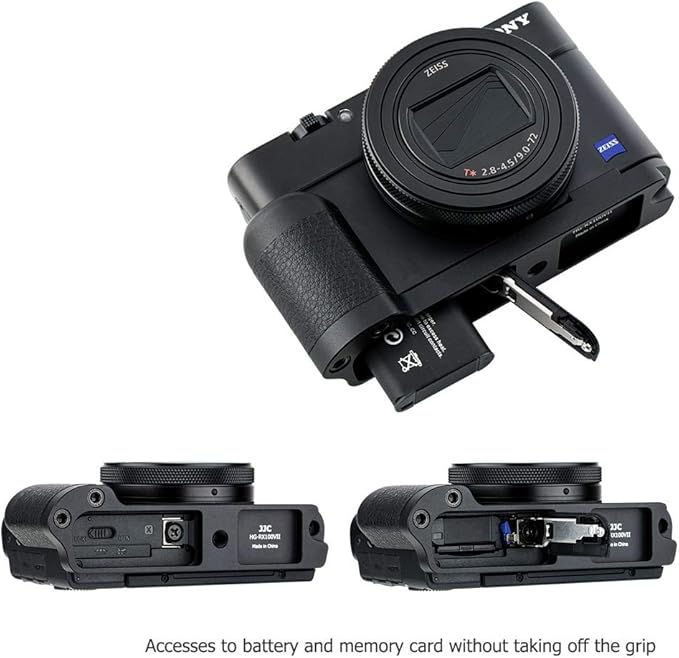 JJC Solid Metal Hand Grip Secure Handle Bracket for Sony RX100 VII RX100VII RX100M7 DSC-RX100 VII DSC-RX100VII DSC-RX100M7 Camera,Anti-Slip Pads Design