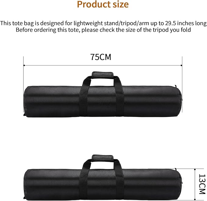 30in/75cm Tripod Carrying Case, Heavy Duty Nylon Bag with Shoulder Strap, Padded for Light Stand, Tripods, Monopods, Umbrellas, Softboxes, Boom Stand, Speaker Stands, Mic Stands