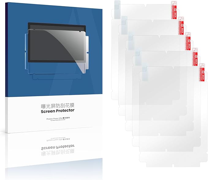 Photon MONO M5s 3D Printer Screen Protector,Original Protective Film 5Pcs for 10.1 inch LCD SLA UV Resin 3D Printer-Thickness 0.1mm-ONLY for Photon MONO M5s&M5s Pro NOT for Photon MONO M5
